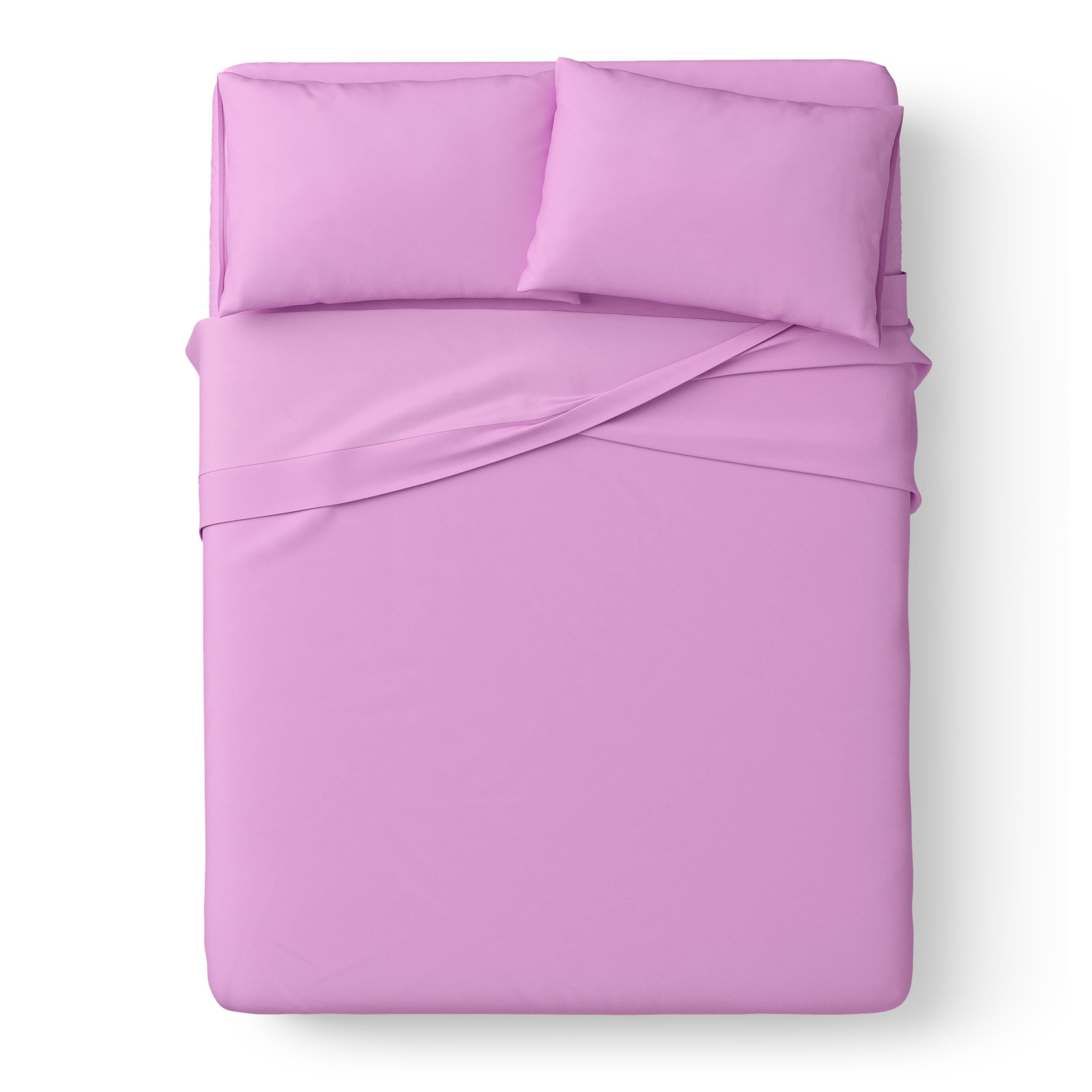 Mainstays Kids Microfiber Bed Sheet Set, Queen, Vibrant Orchid, 4 Pieces