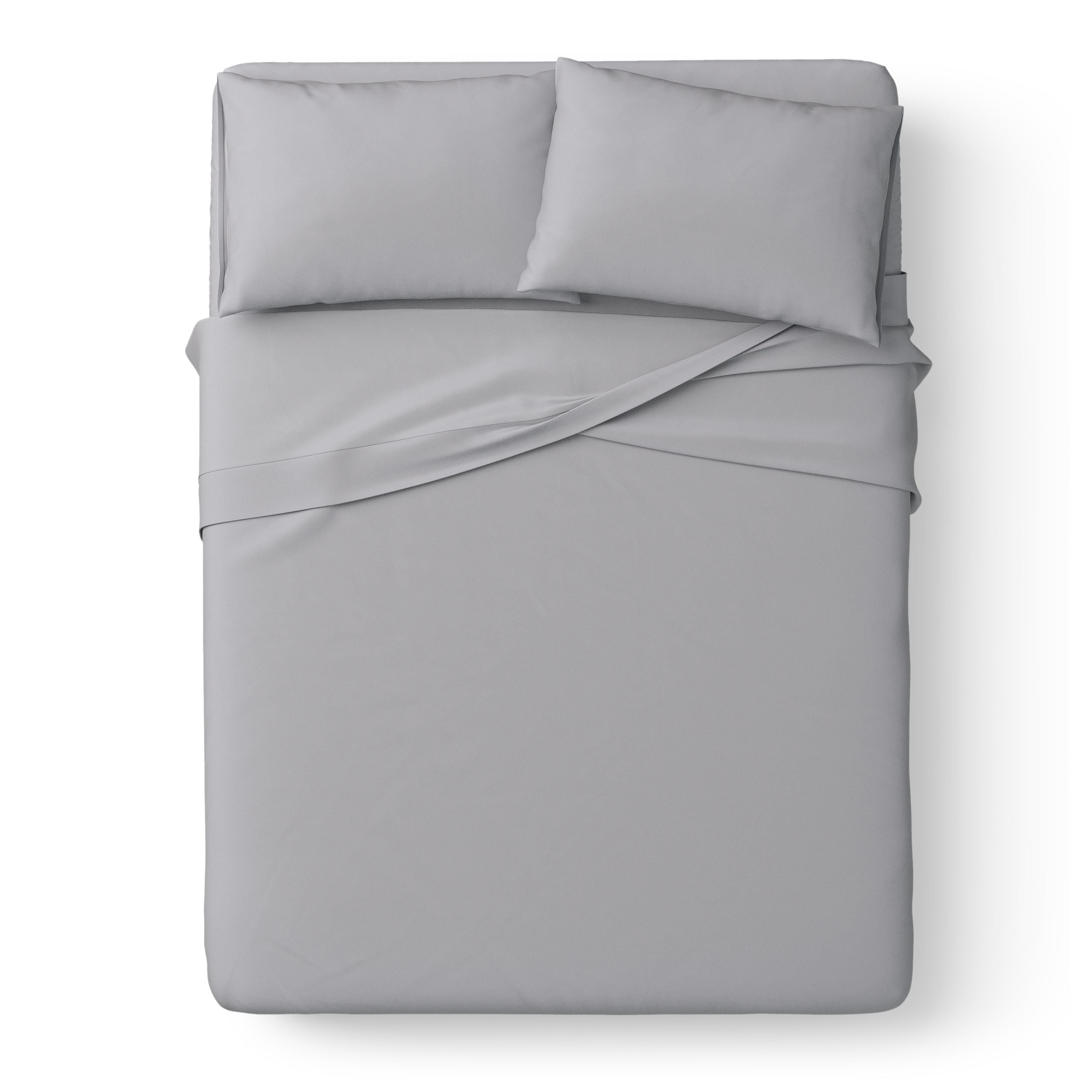 Mainstays Kids Microfiber Bed Sheet Set, Queen, Gray, 4 Pieces