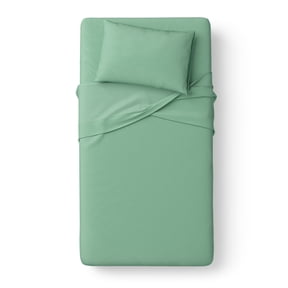 Mainstays Kids Microfiber Bed Sheet Set, Twin, Light Green, 3 Pieces