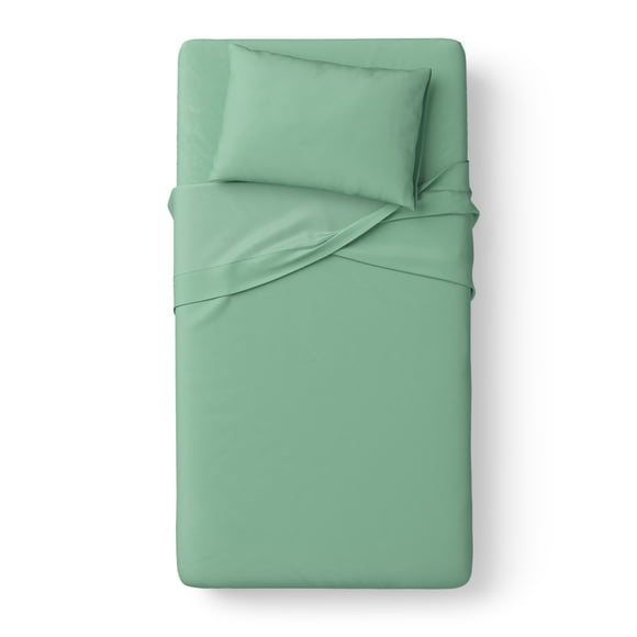 Mainstays Kids Microfiber Bed Sheet Set, Twin, Light Green, 3 Pieces