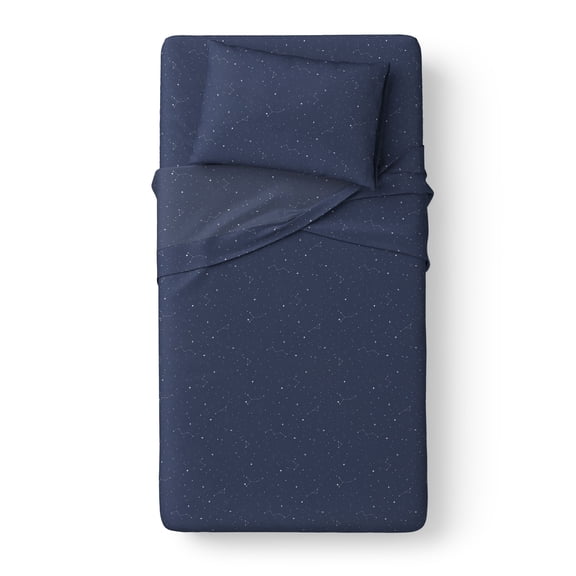 Mainstays Kids Microfiber Bed Sheet Set, Twin, Space, 3 Pieces