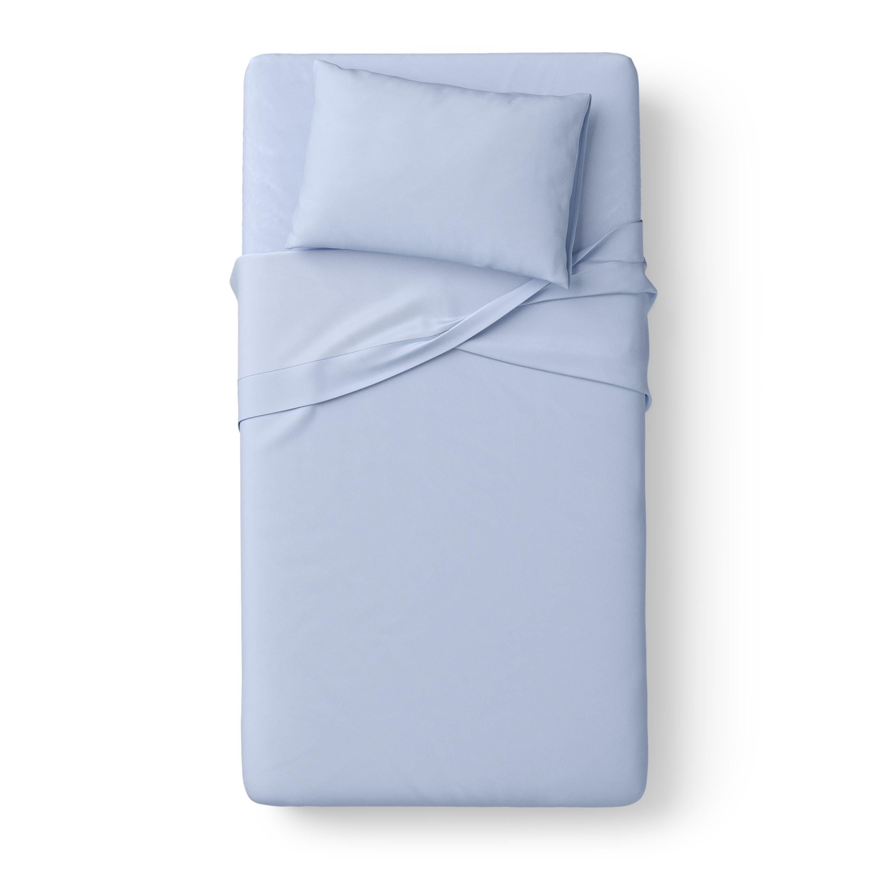 Mainstays Kids Microfiber Bed Sheet Set, Twin, Light Blue, 3 Pieces