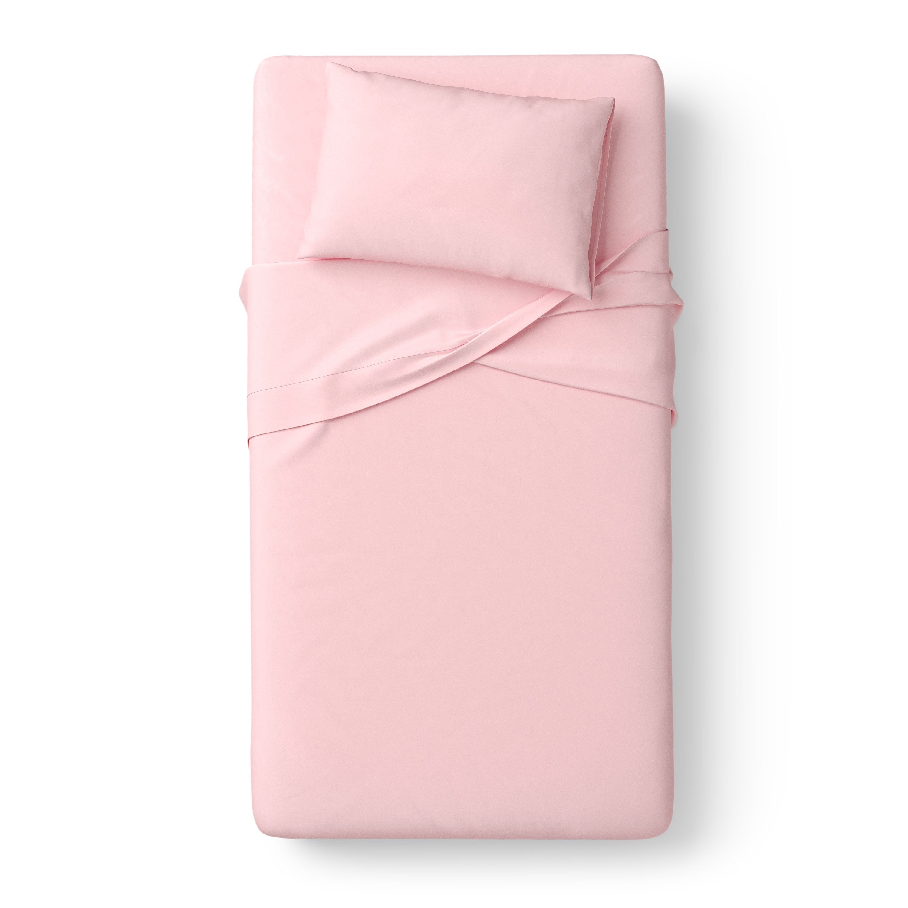 Mainstays Kids Microfiber Bed Sheet Set, Twin, Light Pink, 3 Pieces