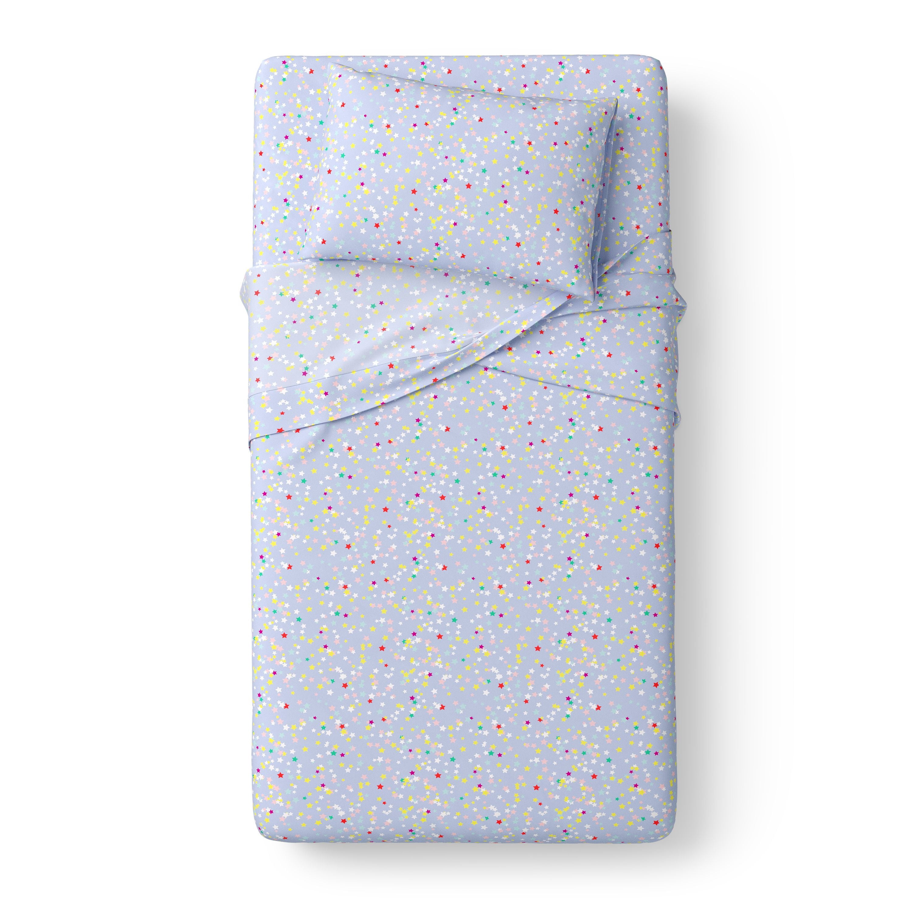 Mainstays Kids Microfiber Bed Sheet Set, Twin, Stars, 3 Pieces