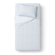 Mainstays Kids Microfiber Bed Sheet Set, Twin, Aqua Stripe, 3 Pieces