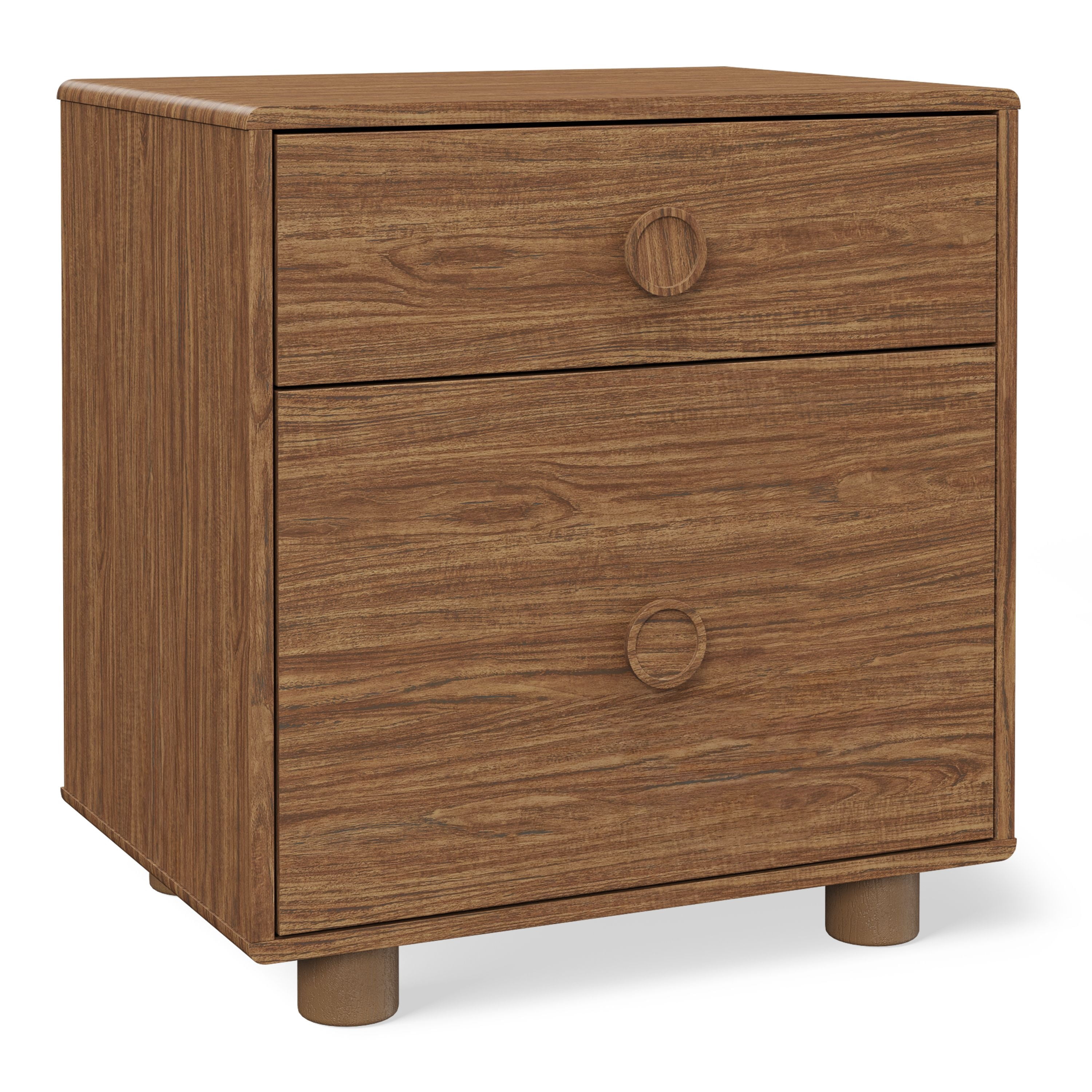 Mainstays Kids Two Drawer Nightstand, Warm Walnut