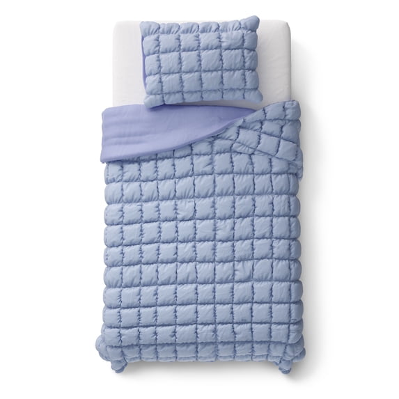 Mainstays Kids Light Purple Solid Puffy Comforter Set, Twin, 2 Pieces