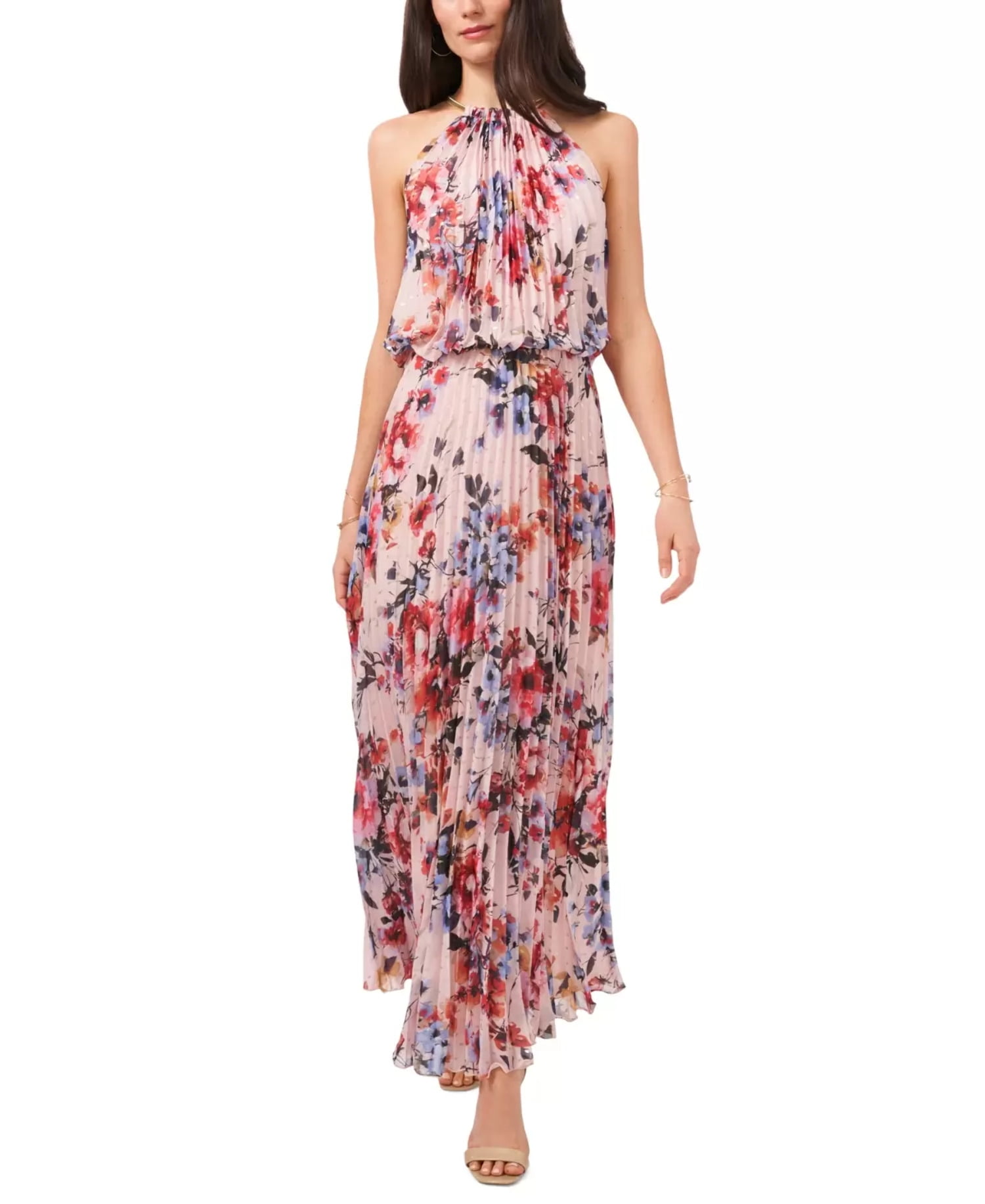Msk pleated maxi dress deals