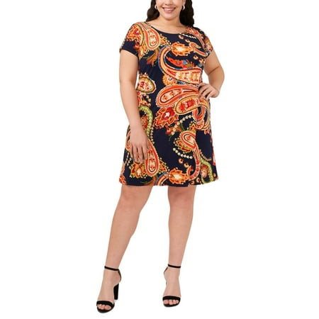MSK Plus Size Printed Short-Sleeve Classic Na 1X