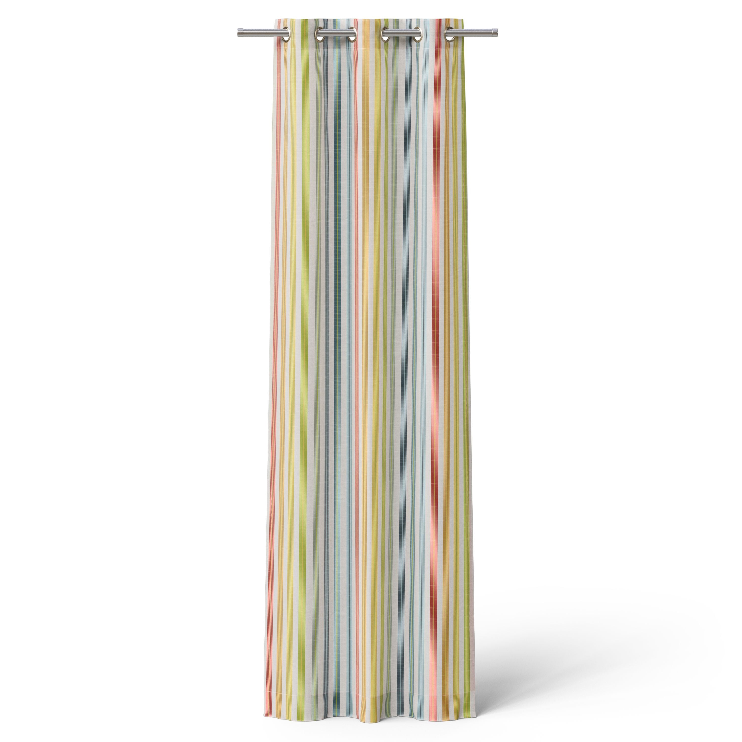 Mainstays Kids Rainbow Multicolor Stripe Light Filtering Grommet Single Curtain Panel, 38" W x 84" L