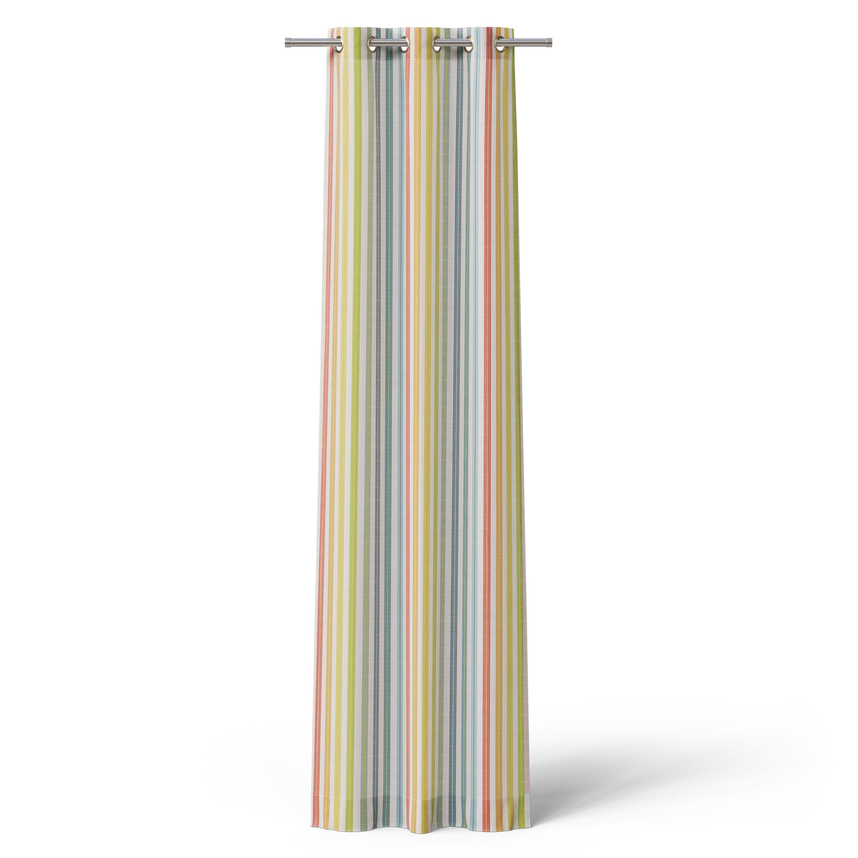 Mainstays Kids Rainbow Multicolor Stripe Light Filtering Grommet Single Curtain Panel, 38" W x 95" L