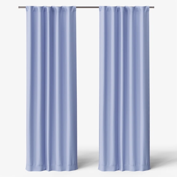 Mainstays Kids Spring Periwinkle Light Purple Solid Blackout Rod Pocket with Back Tabs Curtain Panel Pair, Set of 2, 30" W x 84" L