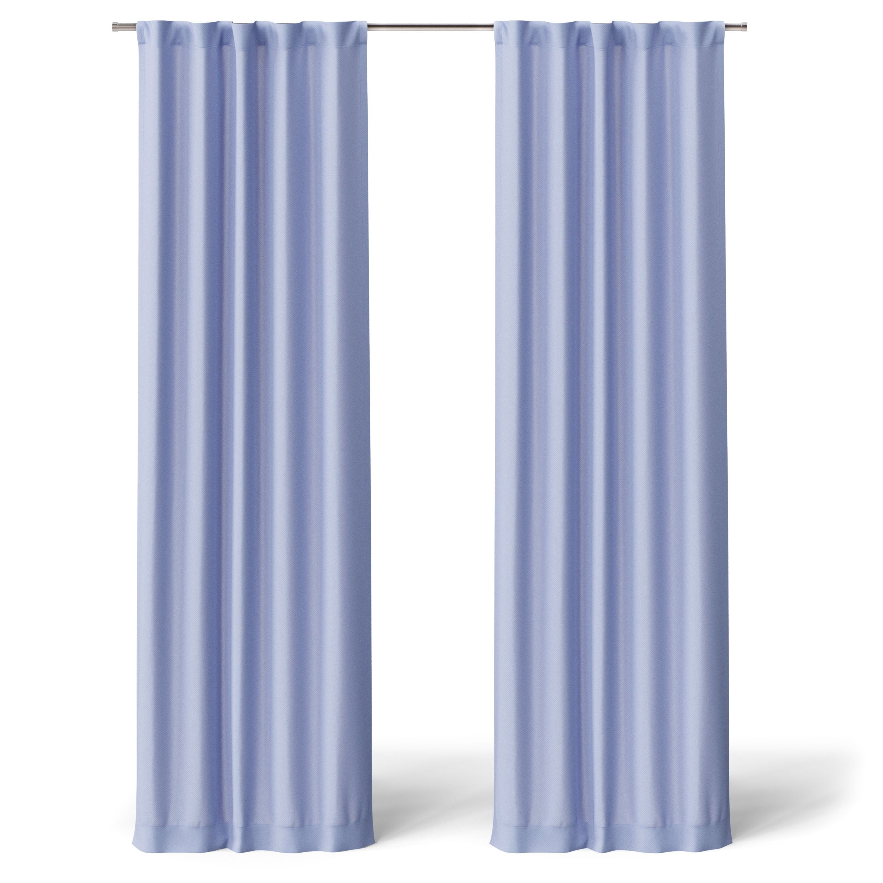 Mainstays Kids Spring Periwinkle Light Purple Solid Blackout Rod Pocket with Back Tabs Curtain Panel Pair, Set of 2, 30" W x 95" L