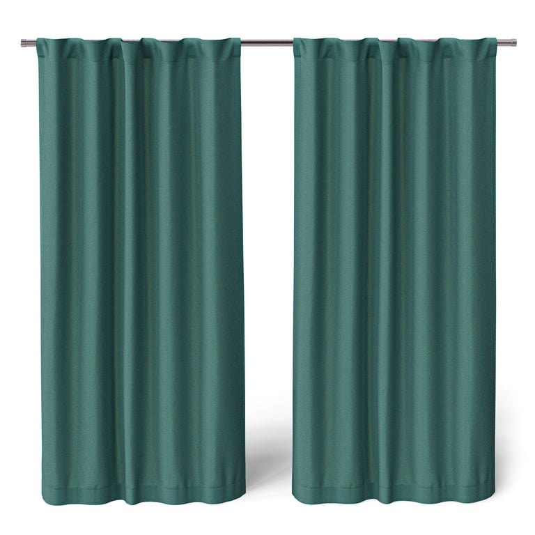 Mainstays Kids Dark Green Solid Blackout Rod Pocket with Back Tabs