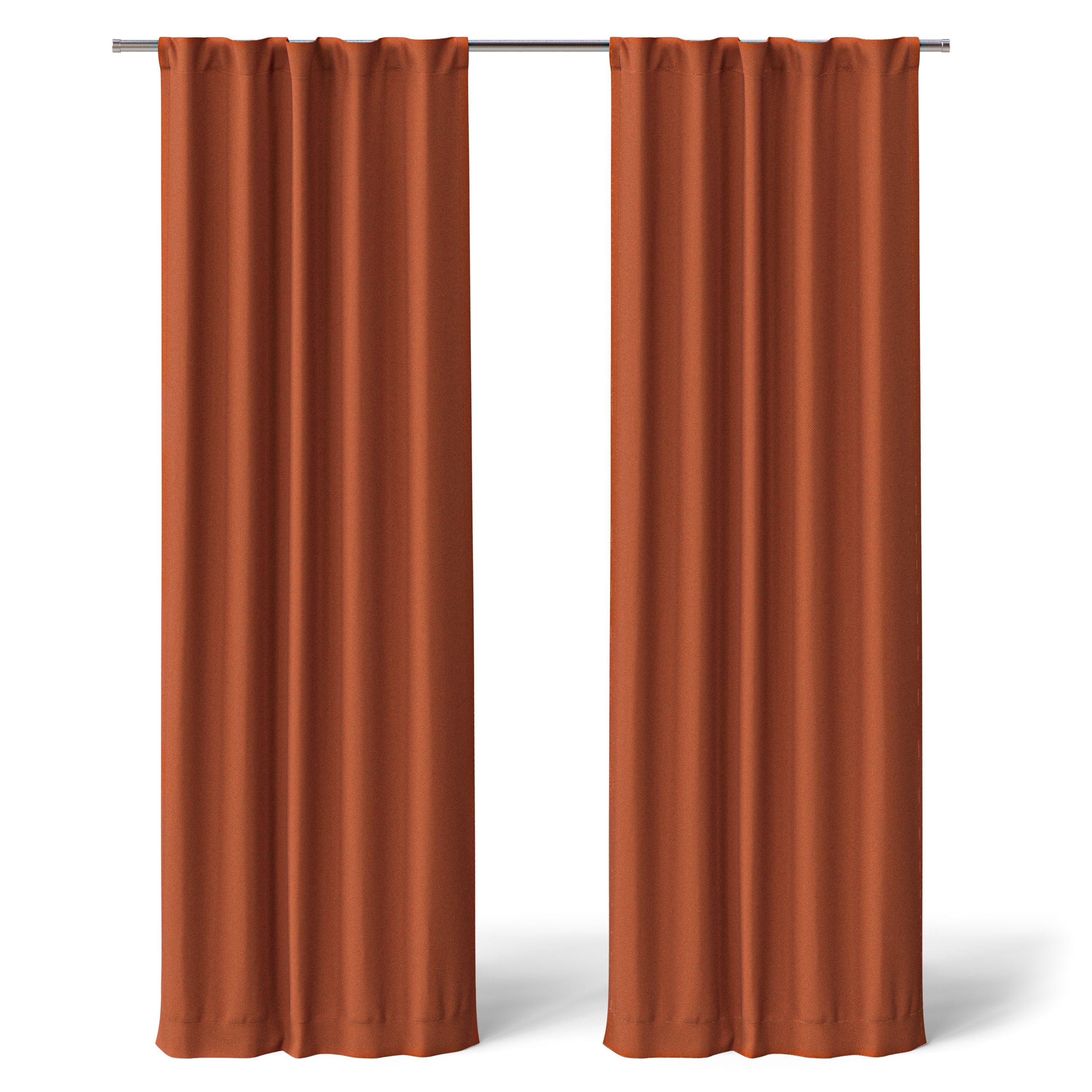 Mainstays Kids Orange Solid Blackout Rod Pocket with Back Tabs Curtain Panel Pair, Set of 2, 30" W x 84" L