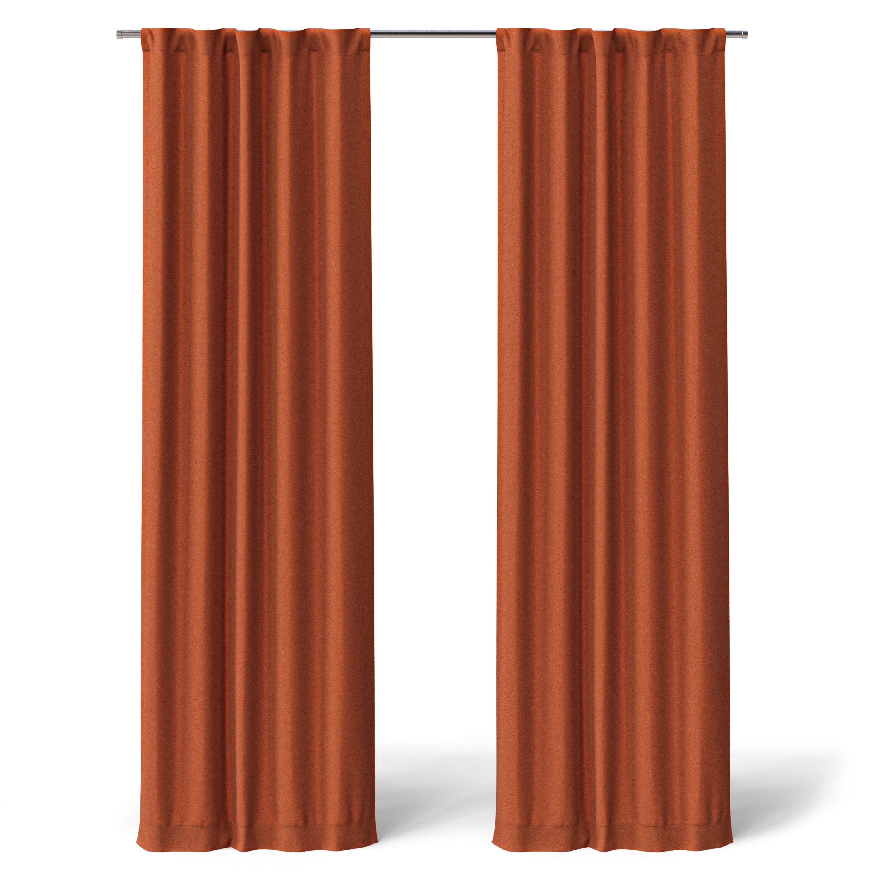 Mainstays Kids Orange Solid Blackout Rod Pocket with Back Tabs Curtain Panel Pair, Set of 2, 30" W x 95" L