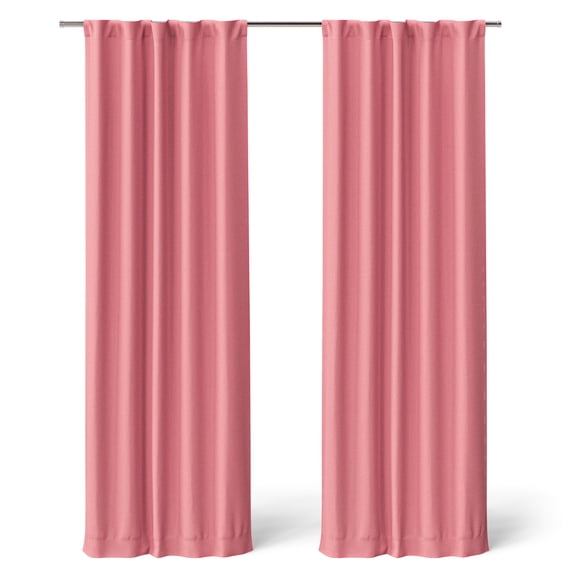 Mainstays Kids Pink Solid Blackout Rod Pocket with Back Tabs Curtain Panel Pair, Set of 2, 30" W x 84" L