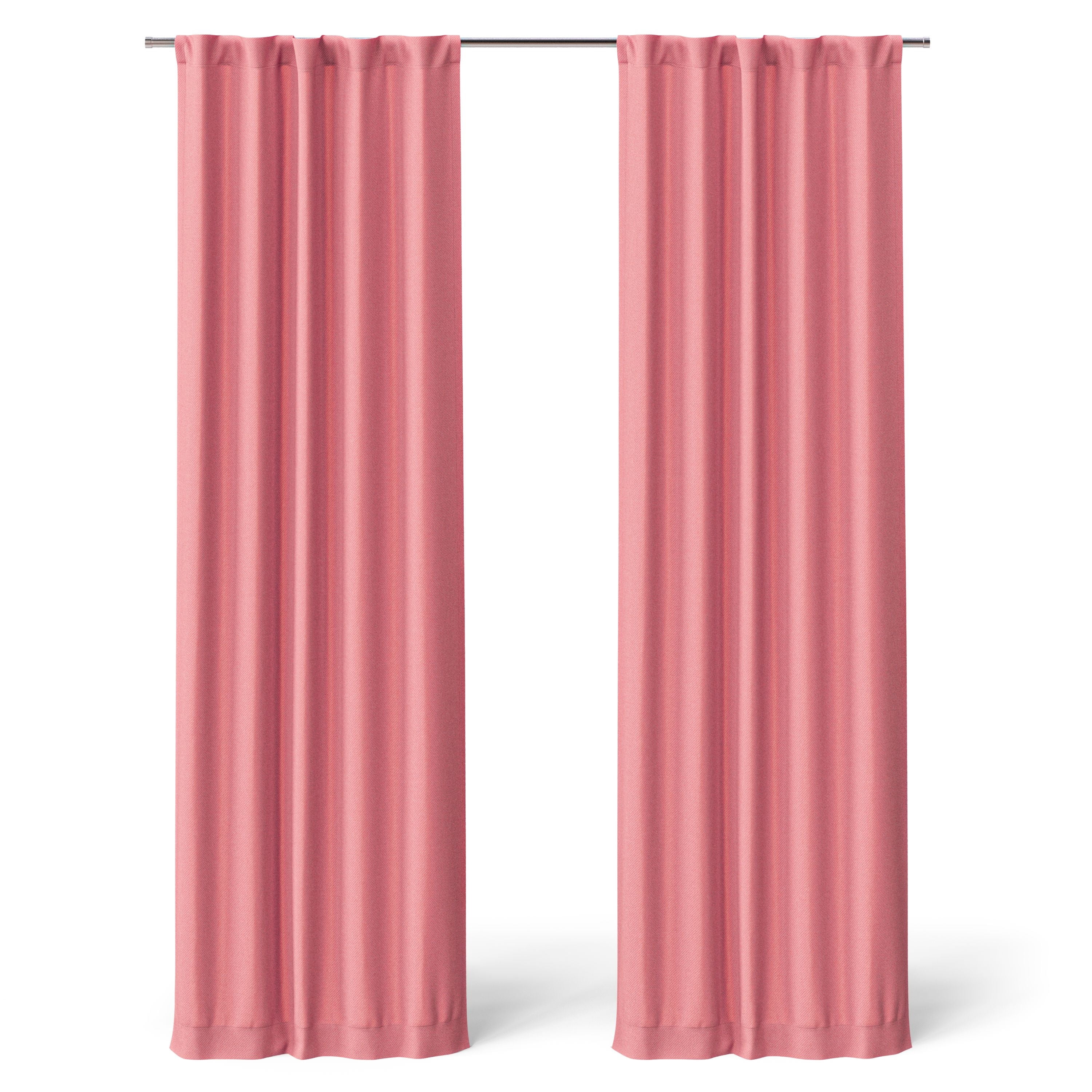 Mainstays Kids Pink Solid Blackout Rod Pocket with Back Tabs Curtain Panel Pair, Set of 2, 30" W x 95" L