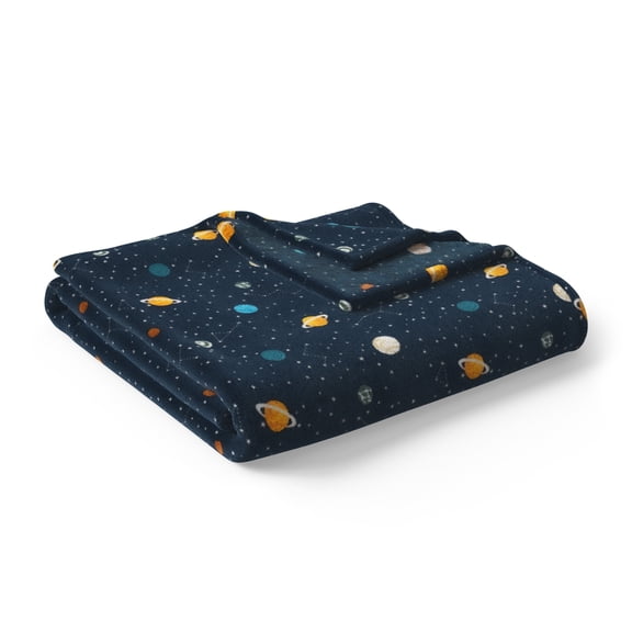 Mainstays Kids Cozy Plush Glow in the Dark Throw, Planets, 50" x 60"