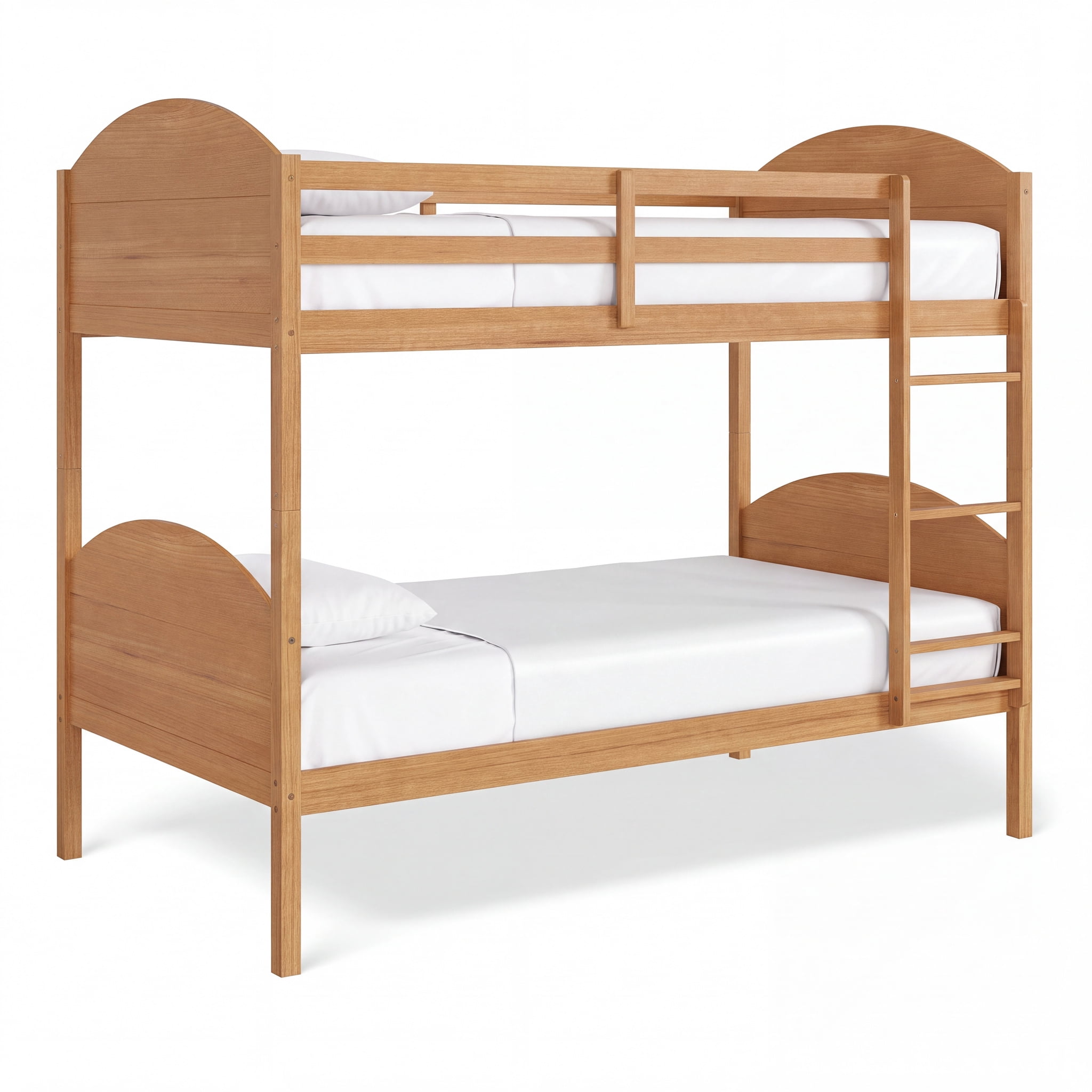 Mainstays Kids Twin-over-Twin Wood Bunk Bed, Natural Teak