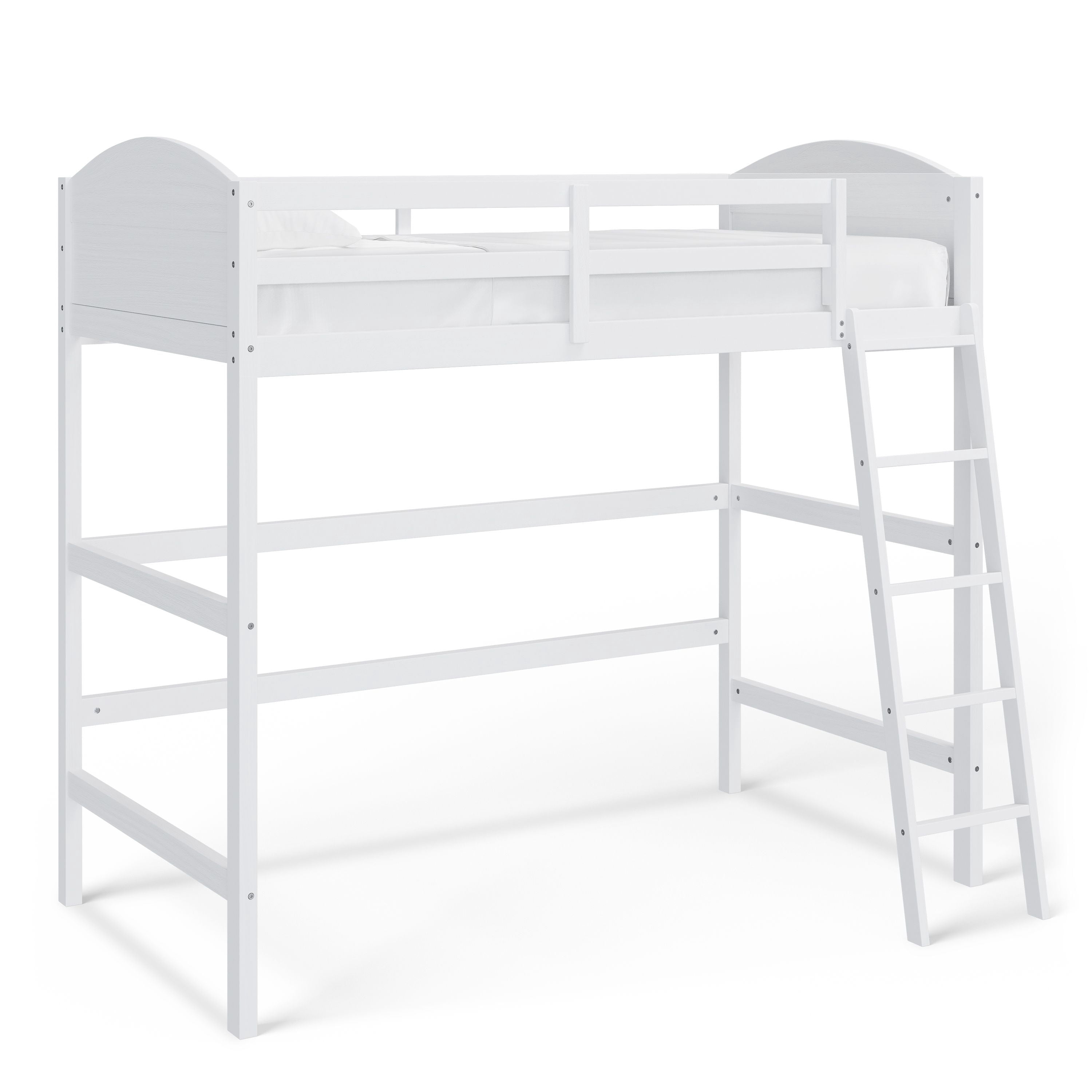 Mainstays Kids Twin Wood Loft Bed, White