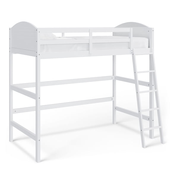 Mainstays Kids Twin Wood Loft Bed, White