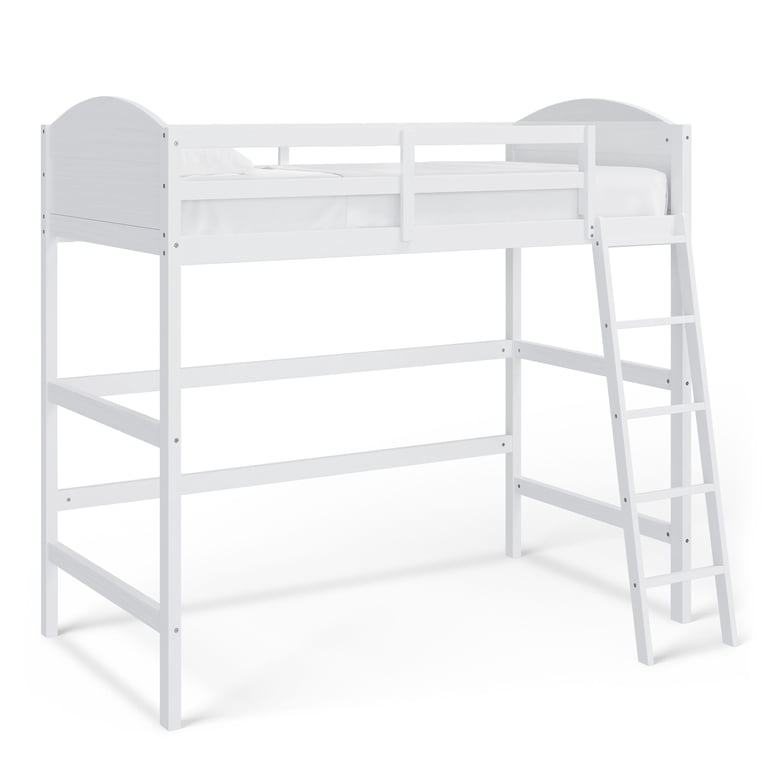 Mainstays Kids Twin Wood Loft Bed, White - Walmart.com