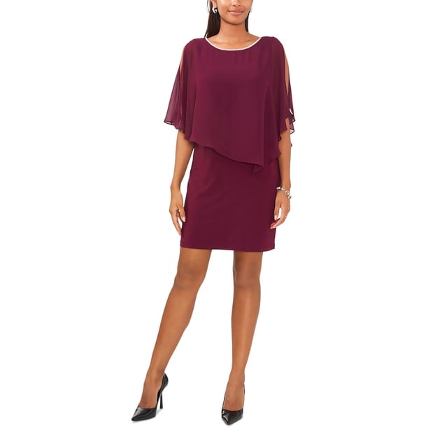 MSK Womens Chiffon Rhinestone Semi-Formal Dress - Walmart Business Supplies