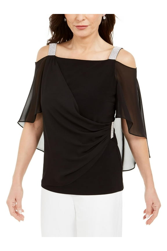 Womens Embellished Cold Shoulder Blouse