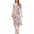 thumbnail image 1 of MSK Womens Floral Print Mid Calf Midi Dress, 1 of 2
