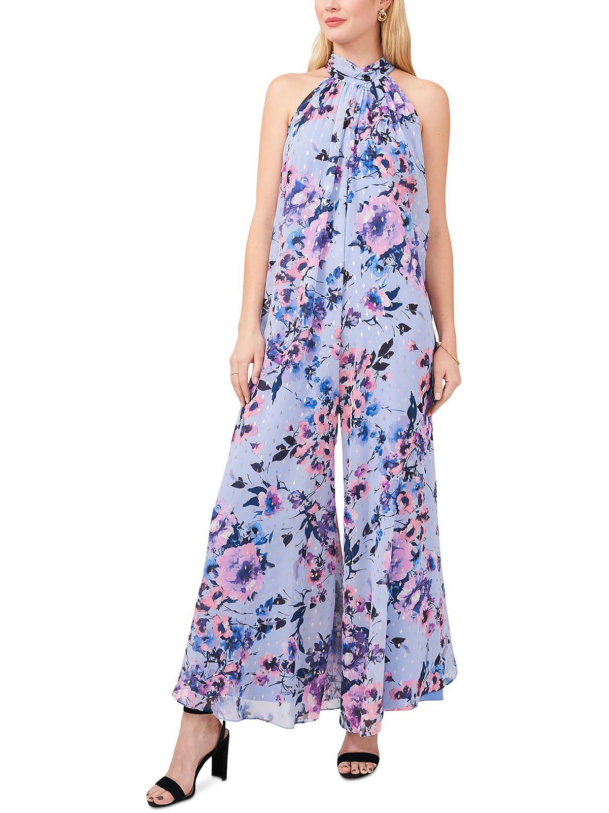 MSK Womens Halter Neck Floral Jumpsuit - Walmart.com