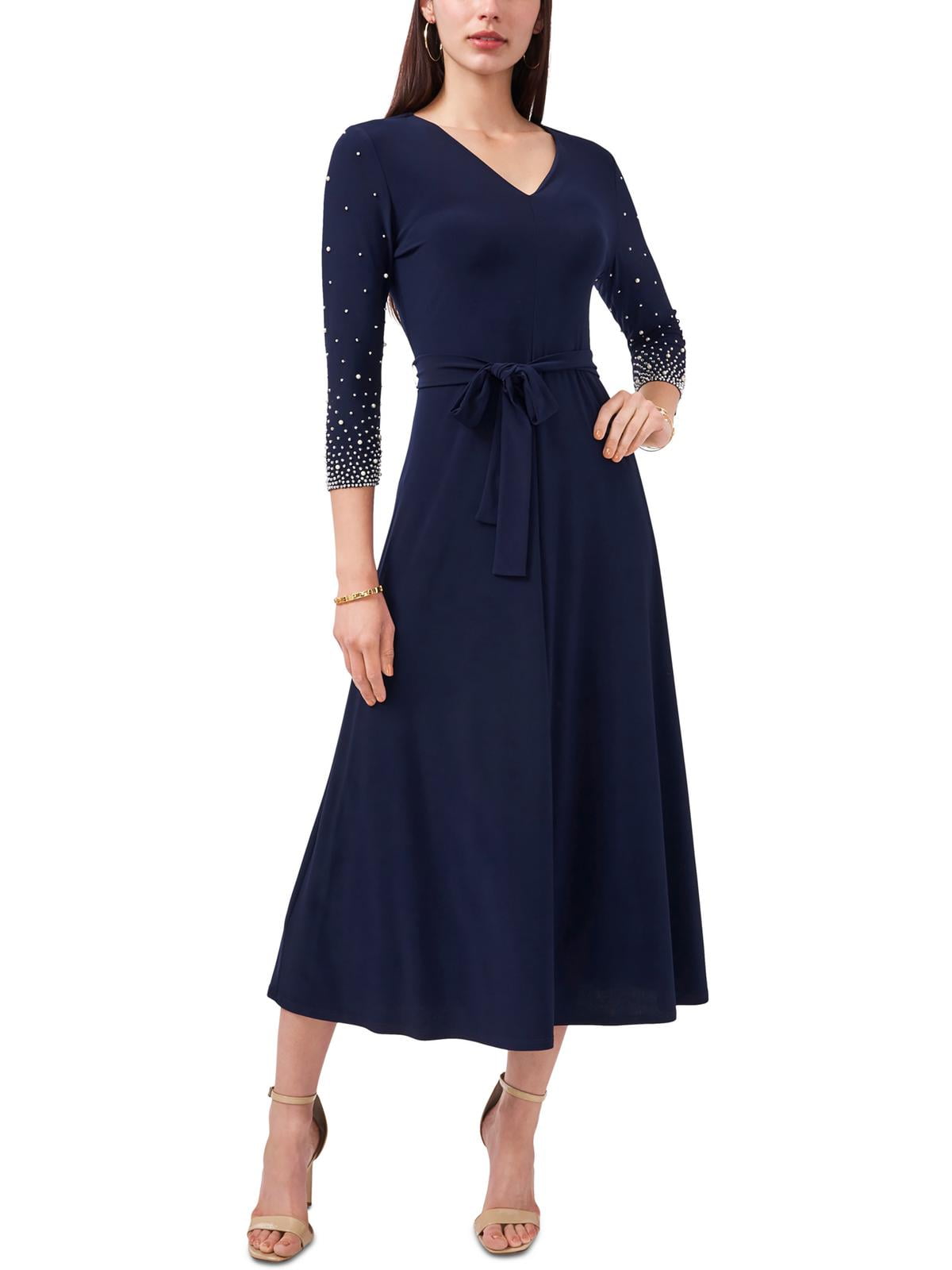 MSK Women's Knit Beaded Midi Dress, Three-Quarter Sleeves, Matte Jersey Fabric, Cocktail Style - Walmart.com MSK Women's Knit Beaded Midi Dress, Three-Quarter Sleeves, Matte Jersey Fabric, Cocktail Style - Walmart.com