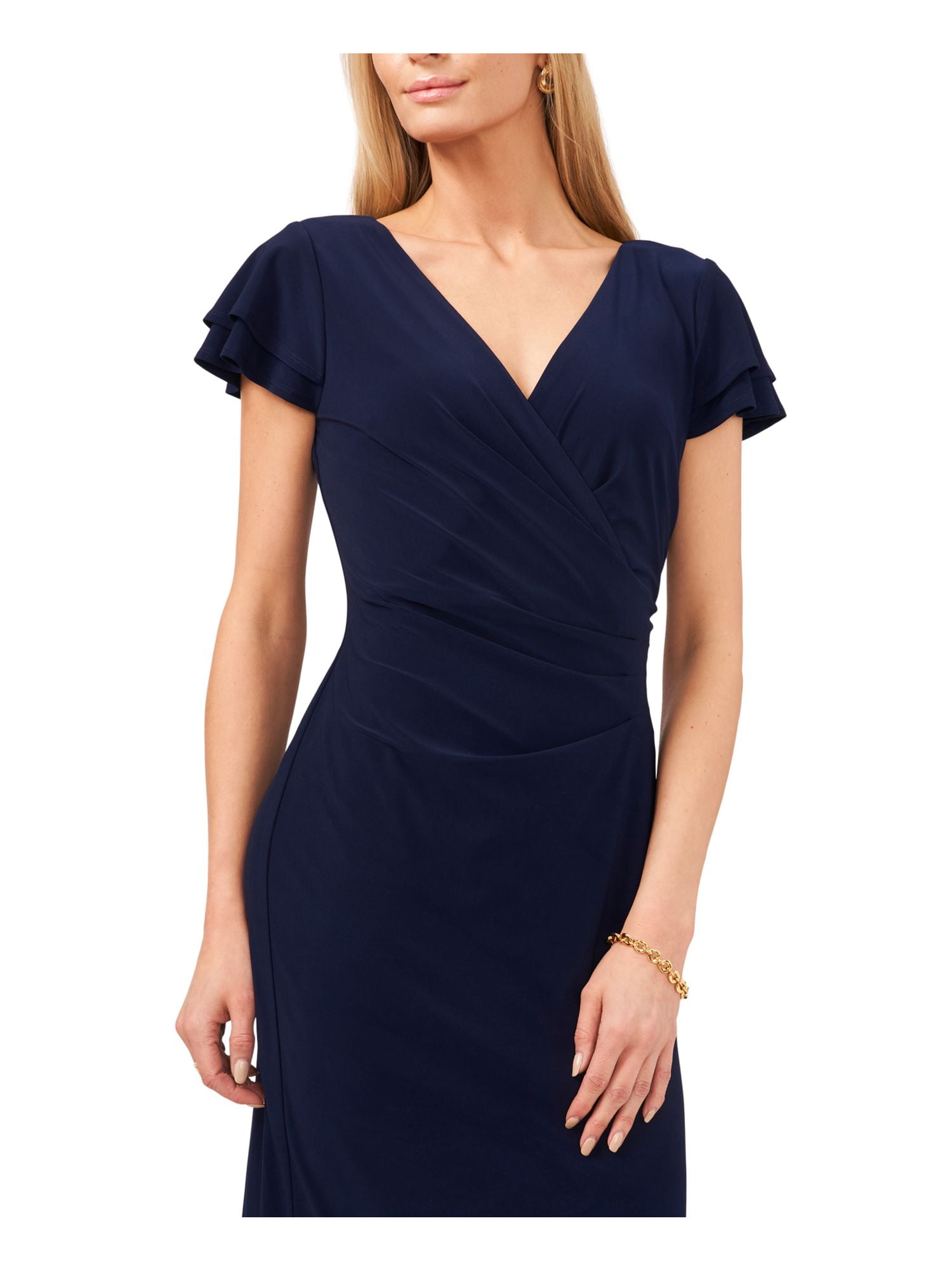 empire waist dress knee length S.L. Fashions 9133273 - Knee-length 100% Polyester Sheath Dress