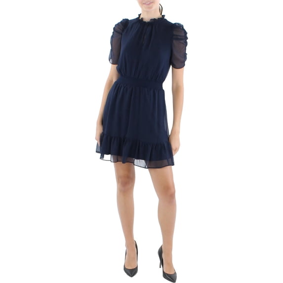MSK Womens Petites Chiffon Smocked Mini Dress