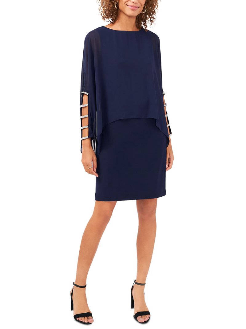 sachin and babi light blue dress Msk Women's Lace-Trim Shift Dress
