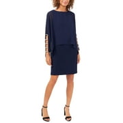 MSK Womens Petites Embellished Mini Sheath Dress