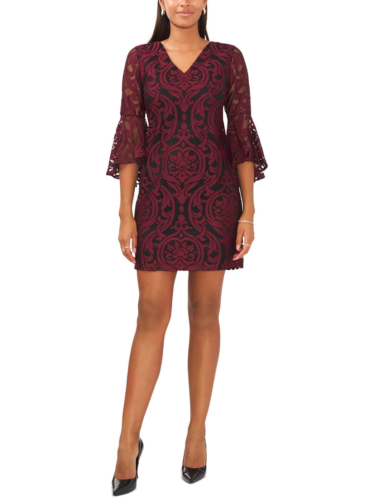 MSK Womens Petites Lace Bell Sleeve Midi Dress - Walmart.com