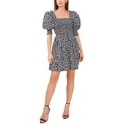 MSK Womens Petites Smocked Mini Fit & Flare Dress