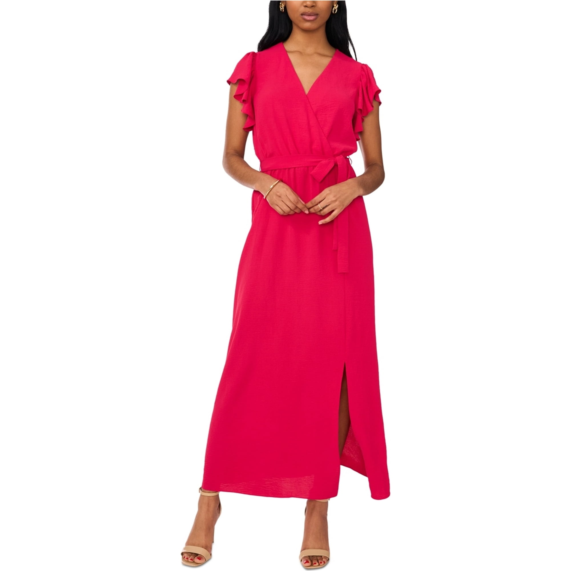 chinese dress ladies MSK Womens Floral Print Smocked Maxi Dress Purple M at Amazon Women's  Clothing store
