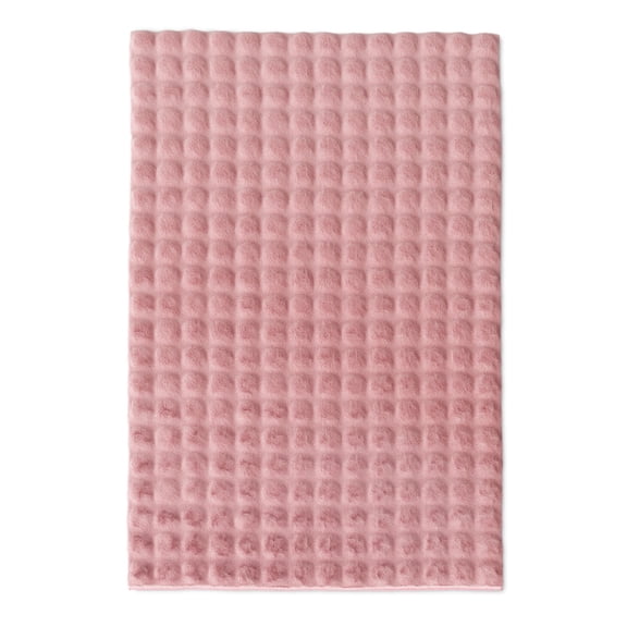 Mainstays Kids Light Pink Bubble Fur Rug, 4' x 6'
