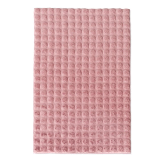 Mainstays Kids Light Pink Bubble Fur Rug, 4' x 6'
