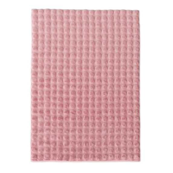 Mainstays Kids Light Pink Bubble Fur Rug, 5' x 7'