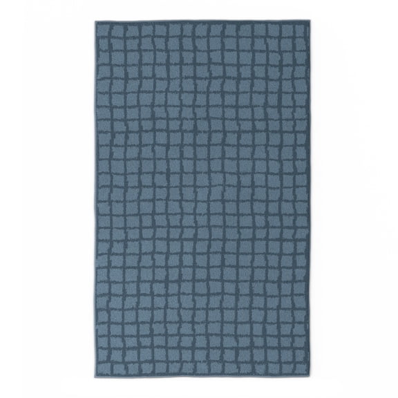 Mainstays Kids Tufted Blue Grid Washable Area Rug, 3' x 5'