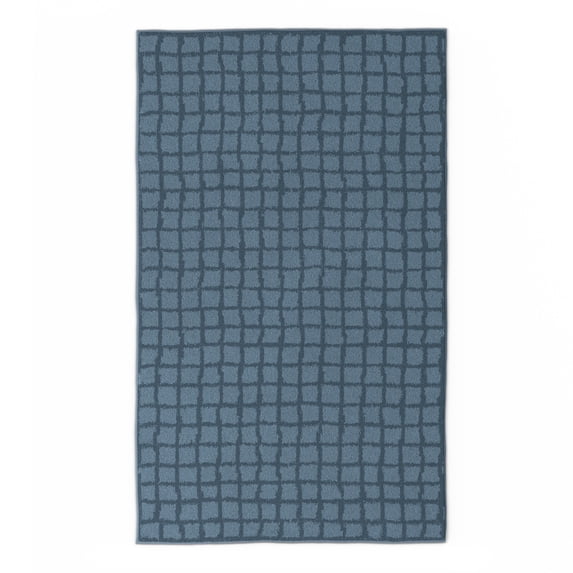 Mainstays Kids Tufted Blue Grid Washable Area Rug, 3' x 5'
