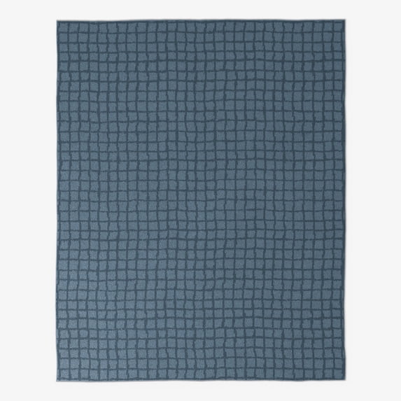 Mainstays Kids Tufted Blue Grid Washable Area Rug, 8' x 10'