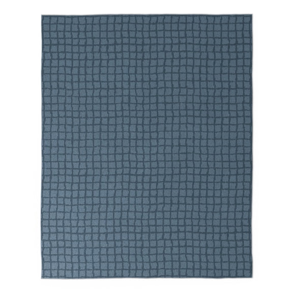 Mainstays Kids Tufted Blue Grid Washable Area Rug, 8' x 10'