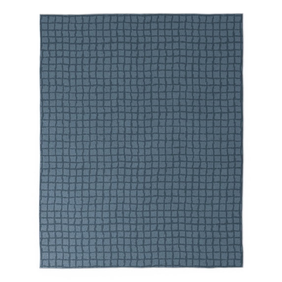 Mainstays Kids Tufted Blue Grid Washable Area Rug, 8' x 10'