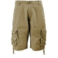 thumbnail image 1 of MSLM Men's Relaxed Fit Multi Pocket Cotton Casual Military Cargo Shorts (Beige, 34), 1 of 3