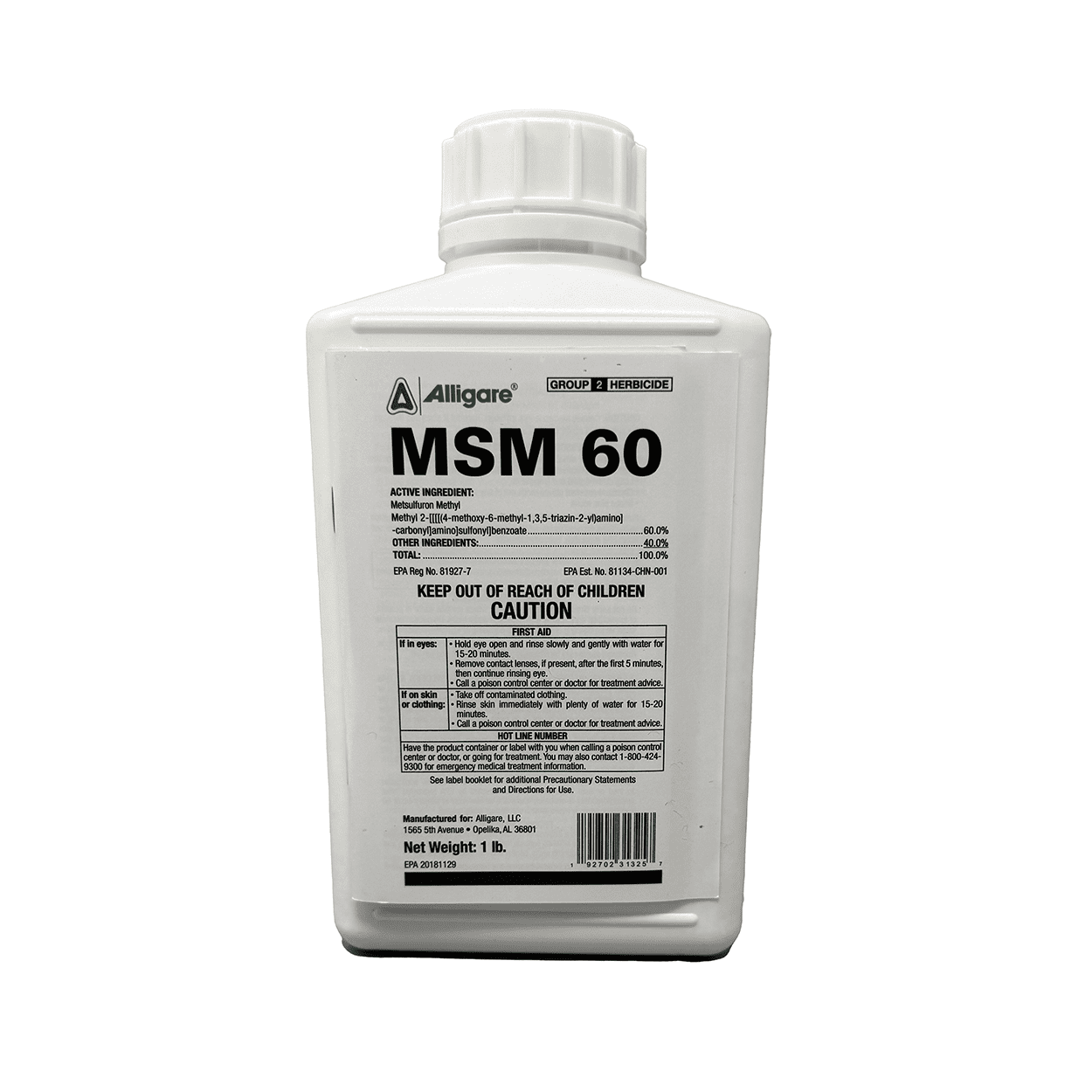 MSM 60 Herbicide - 16 oz Bottle by Alligare - Walmart.com