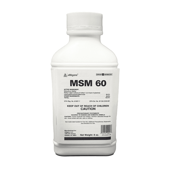 MSM 60 Herbicide - Controls Annual & Perennial Weeds - 8 oz Bottle by Alligare